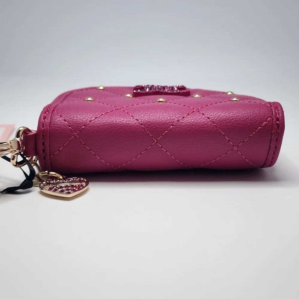 Juicy Couture Raspberry Tart Quilted Coin Purse with Mirror NWT Hot Pink Glam
